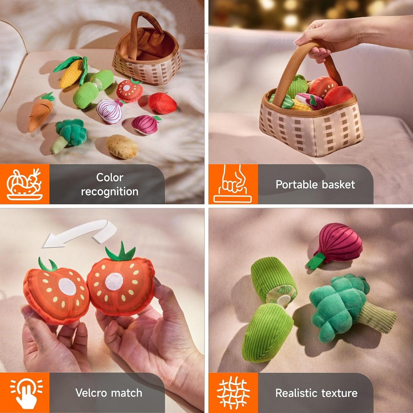 Plush Veggie Basket Play Set TYMY0104