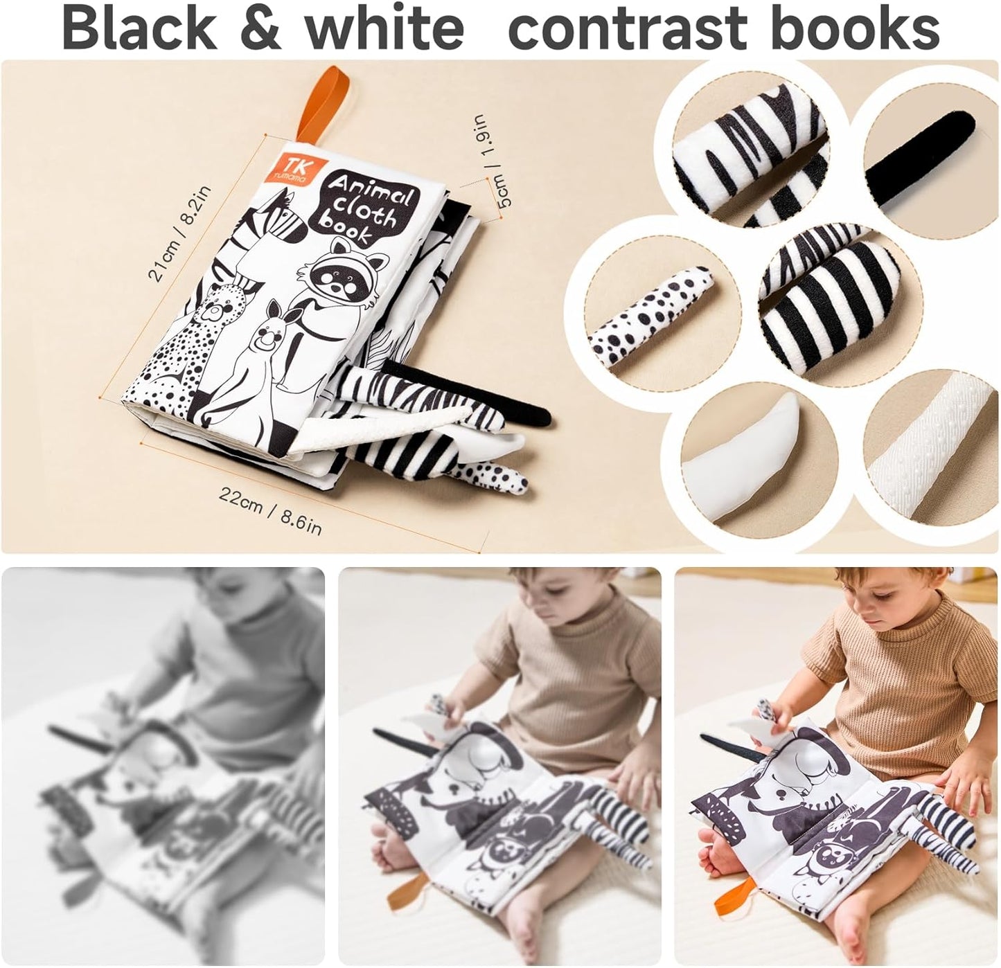 3PCS Baby Books 0-6 Months TKMY0102