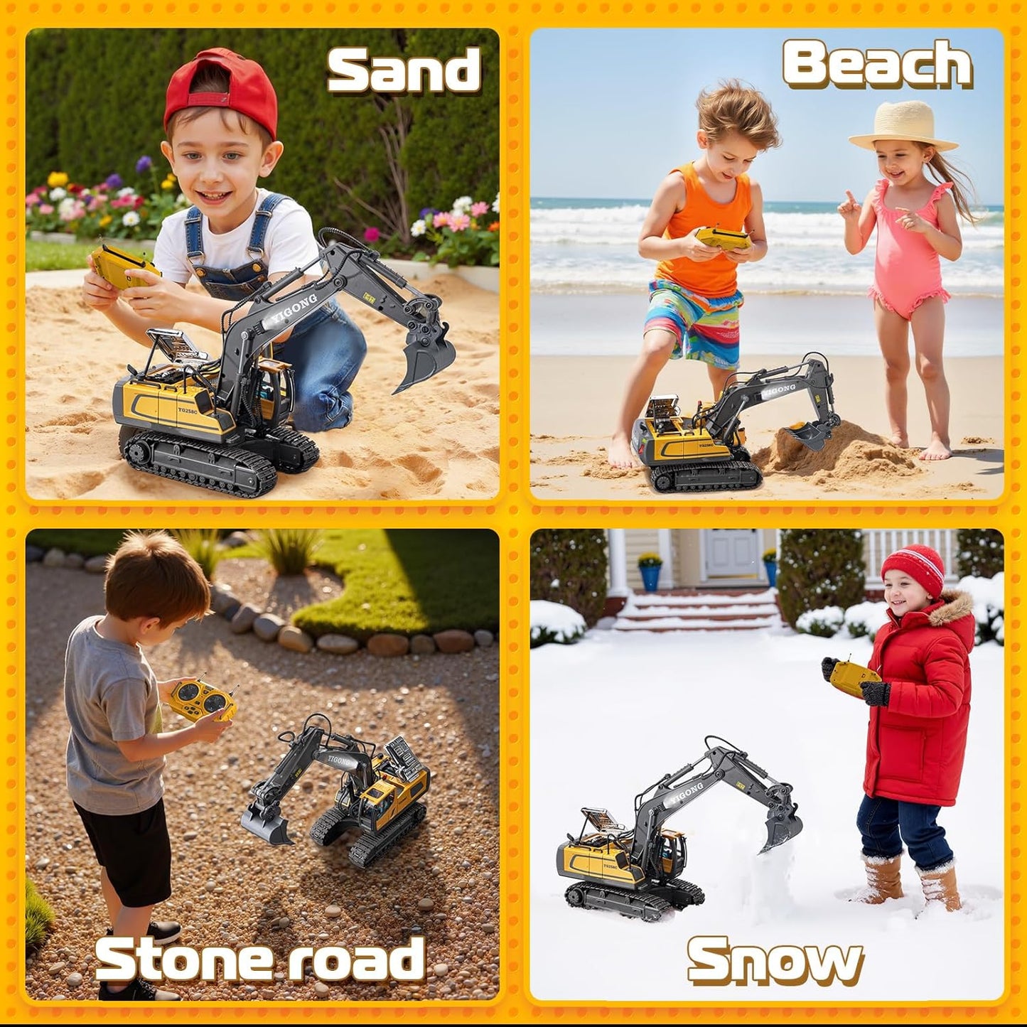 11 Channel 1:20 RC Excavator Toys