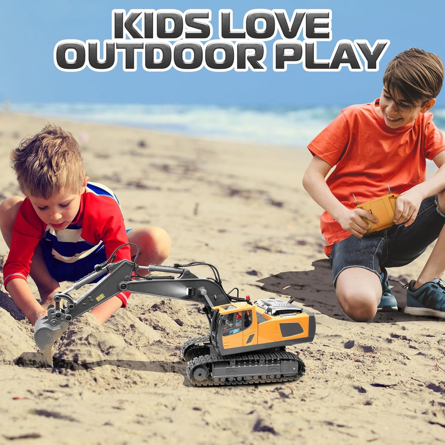 11 Channel 1:20 RC Excavator Toys