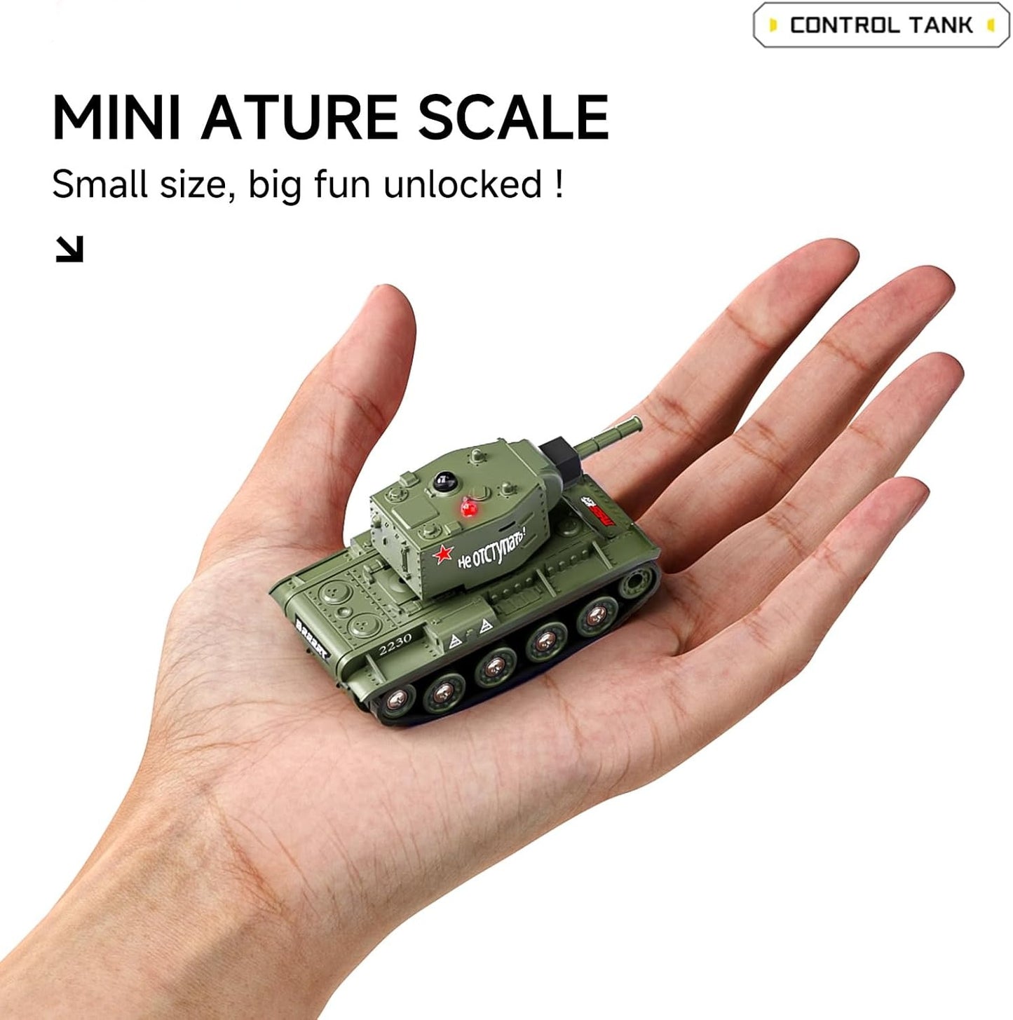 Mini RC Tank with 330° Rotating Turret and Sound & Lighting