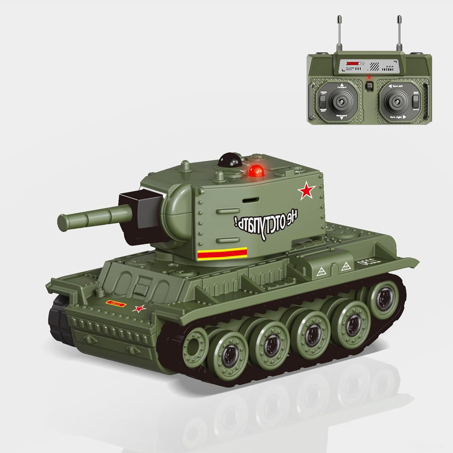 Mini RC Tank with 330° Rotating Turret and Sound & Lighting
