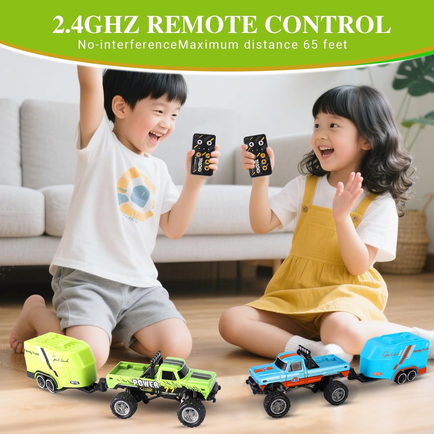 2.4Ghz Mini Remote Control Monster Truck with Trailer & Lights