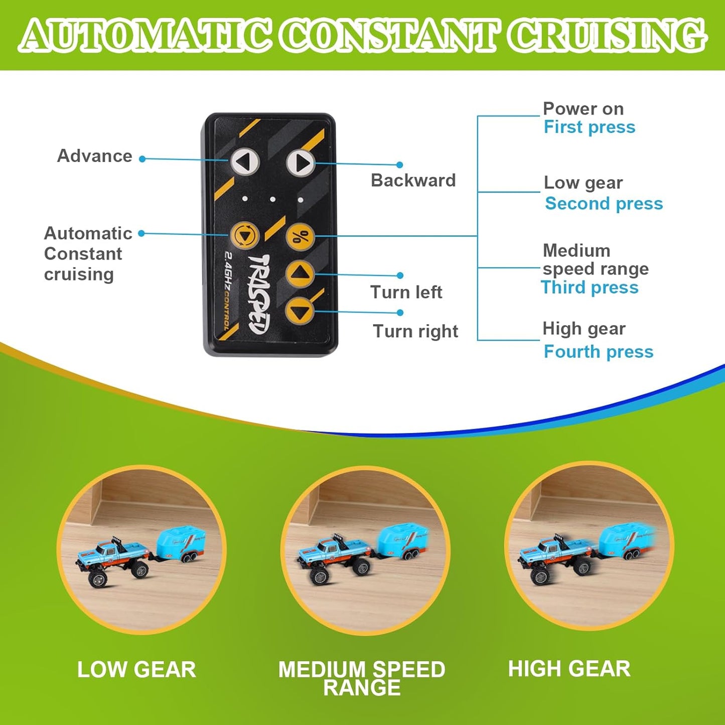 2.4Ghz Mini Remote Control Monster Truck with Trailer & Lights