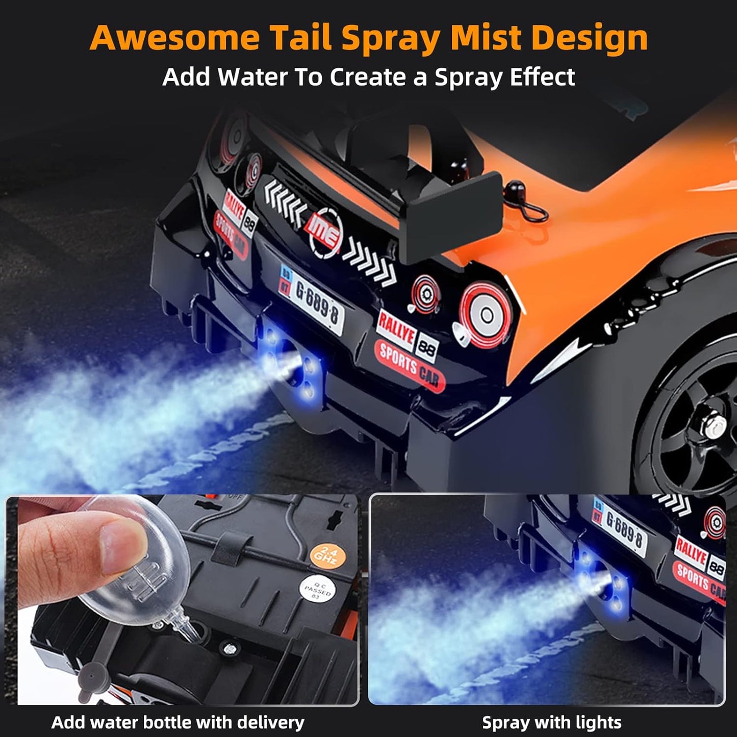 Sakeye 1:16 高速四驱遥控漂移车 2.4GHz 带LED灯 附双电池与竞技轮胎