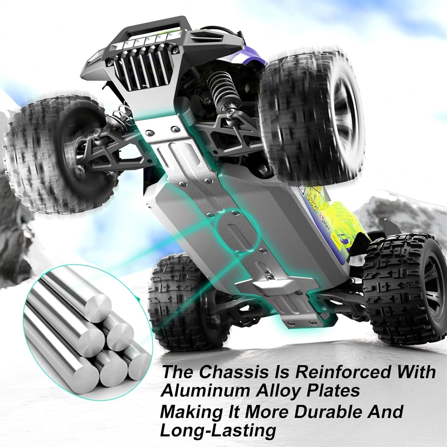 1:18 Scale All-Terrain RC Car for Adults - 40+KM/H High Speed 4WD Off-Road Remote Control Truck with 2 Rechargeable Batteries, 2.4GHz Electric Toy Vehicle Gift for Teens and 14+