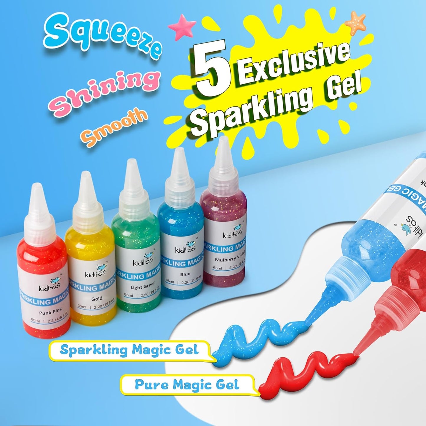 Kiditos Magic Water Elf Toy Kit,Aqua Fairy Water Gel Kit-10 Magic Gels&6 Molds-Make Your Own Water Pets&Squishy Toys–Fun Summer DIY Craft Kit,Birthday Gifts&Party Favors for Kids Ages 3+
