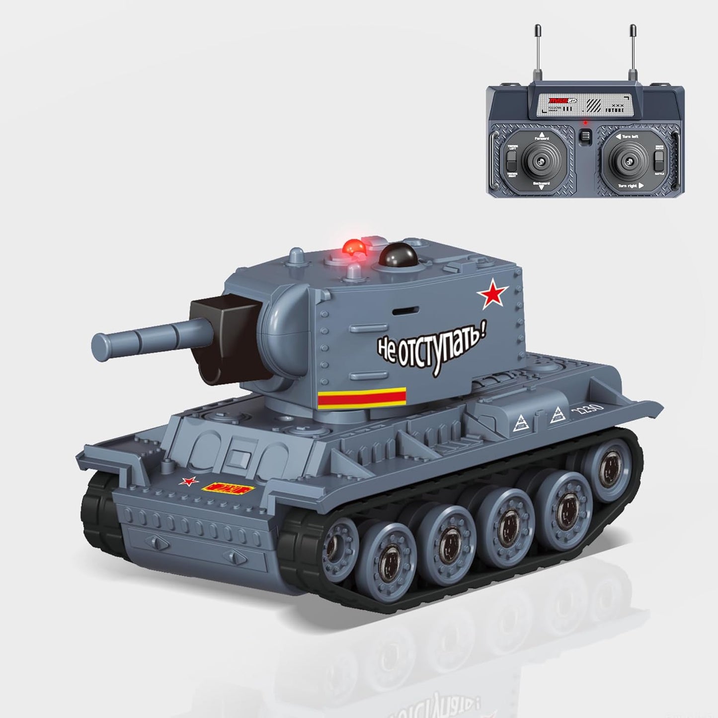 Mini RC Tank with 330° Rotating Turret and Sound & Lighting