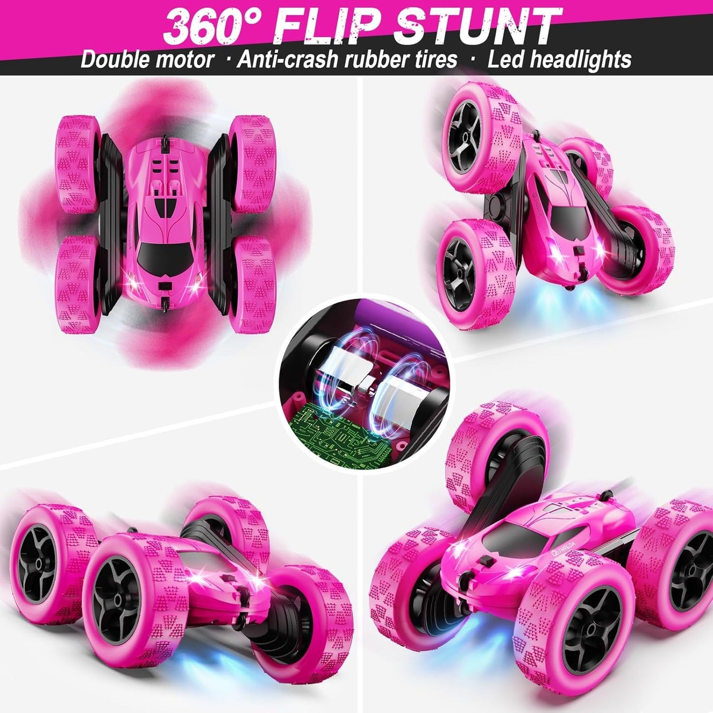 2.4GHz RC Stunt Cars Toys for Kids Rose