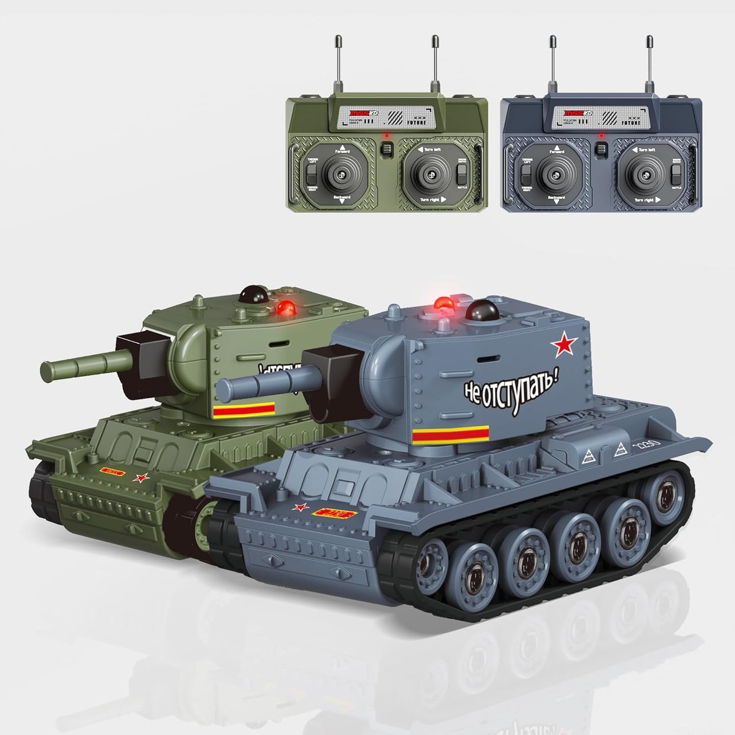 Mini RC Tank with 330° Rotating Turret and Sound & Lighting
